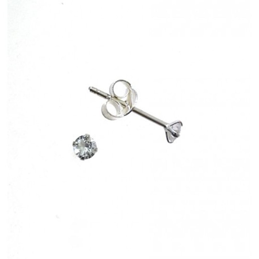 Joyas Plata 955 JOYERIADL Tornillo / Presion | Pendientes Circonita 3Mm