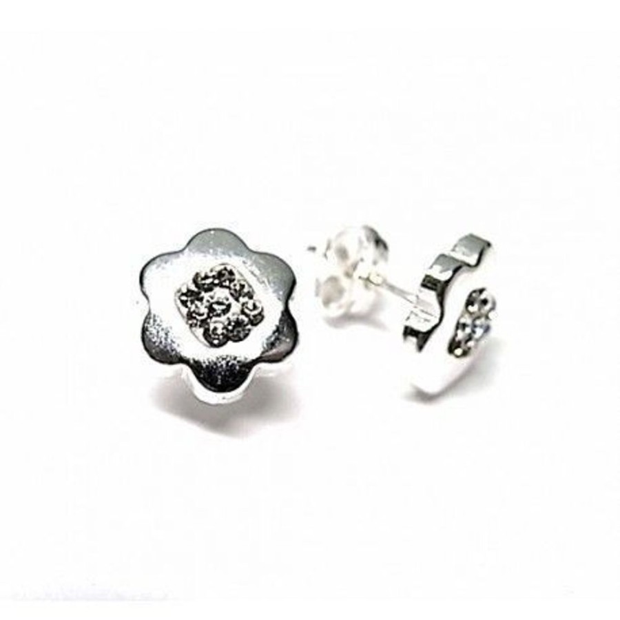 Joyas Plata 954 JOYERIADL Largos | Pendientes Circonitas Plata De Ley 925 Flor