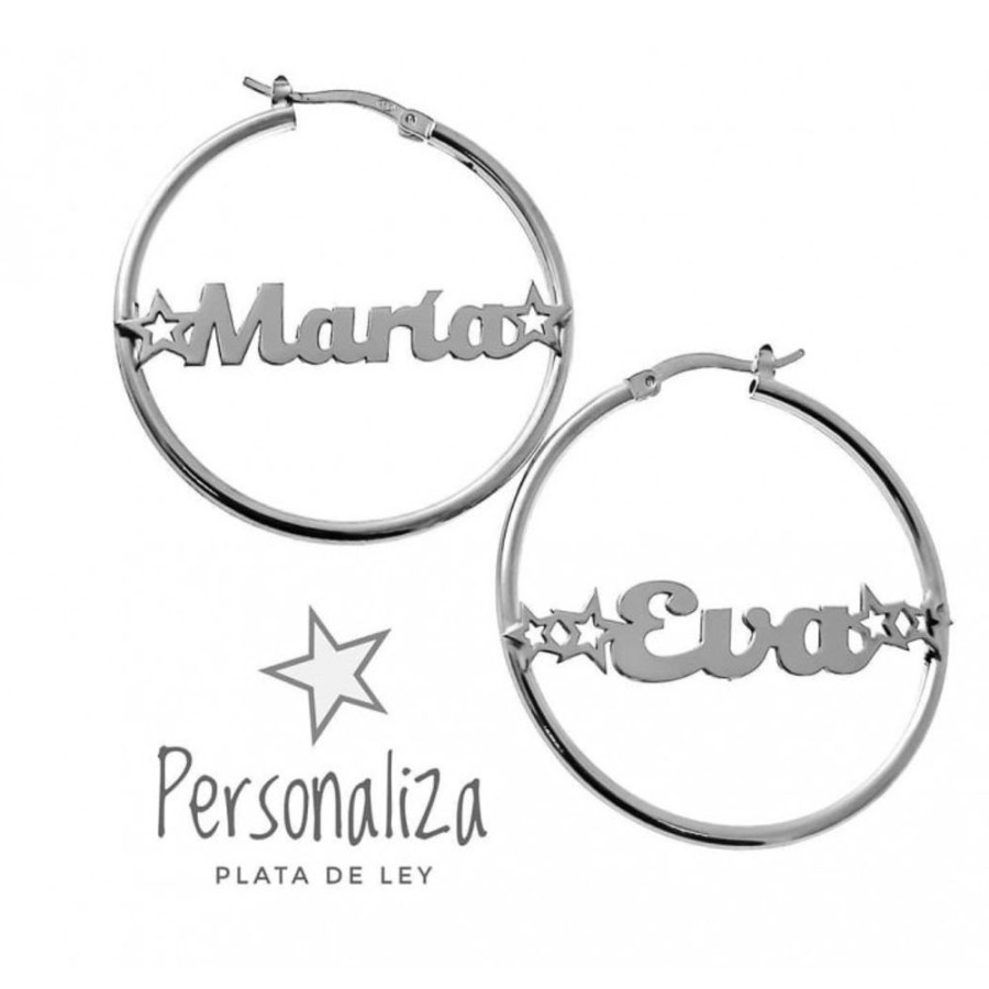 Joyas Plata 955 JOYERIADL Tornillo / Presion | Aros Nombre Personalizado