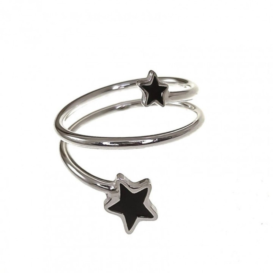 Joyas Plata 925 JOYERIADL Anillos Plata | Anillo Estrellas Black