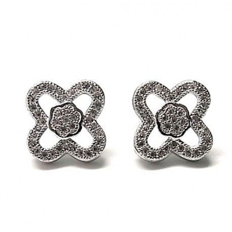 Joyas Plata 954 JOYERIADL Largos | Pendientes Circonitas Plata De Ley 925 Flor