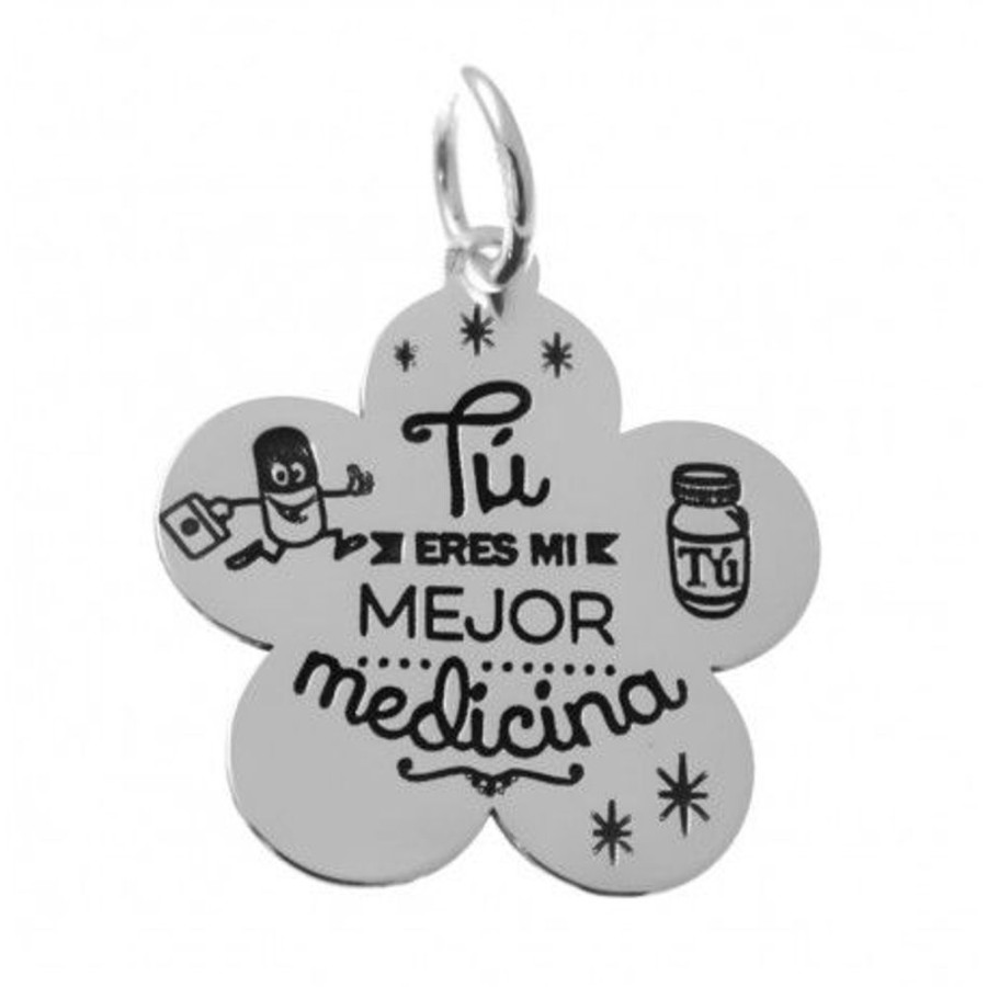 Joyas Plata 941 JOYERIADL Colgantes Personalizados | Colgante «Tu Eres Mi Mejor Medicina»