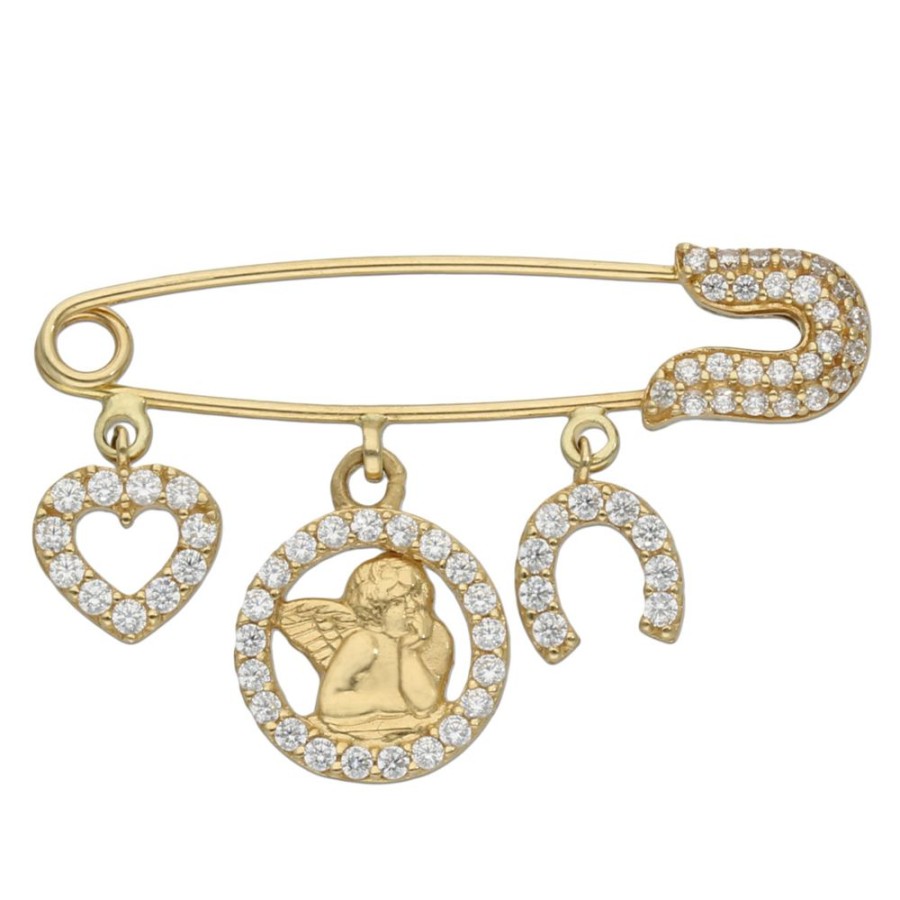 Joyas Oro 38Kl JOYERIADL Alfileres / Gemelos / Pisacorbatas | Alfiler Para Bebe Angel De La Guarda