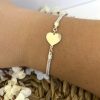 Joyas Plata 929 JOYERIADL Pulseras Varias | Pulsera Corazon Cadena Doble