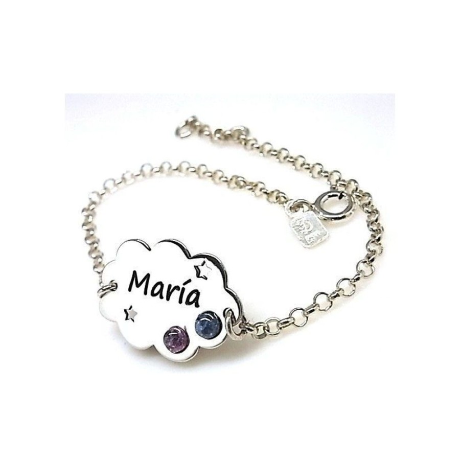 Joyas Plata 931 JOYERIADL Personalizado | Pulsera Plata De Ley Nube