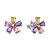 Joyas Plata 951 JOYERIADL Cortos | Pendiente Flor 5 Petalos Multicolor