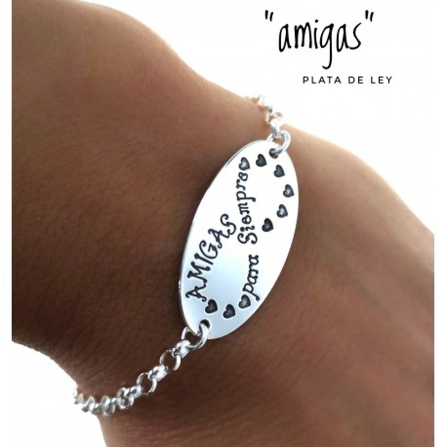 Joyas Plata 931 JOYERIADL Personalizado | Pulsera Personalizada Amigas Infinito