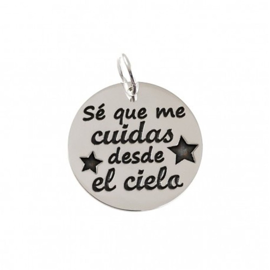 Joyas Plata 941 JOYERIADL Colgantes Personalizados | Colgante «Se Que Me Cuidas Desde El Cielo»