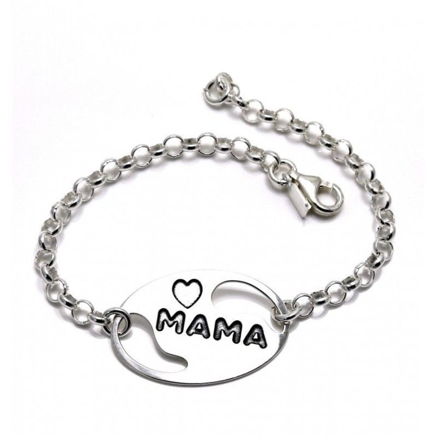 Joyas Plata 931 JOYERIADL Personalizado | Pulsera Plata » Corazon Mama»